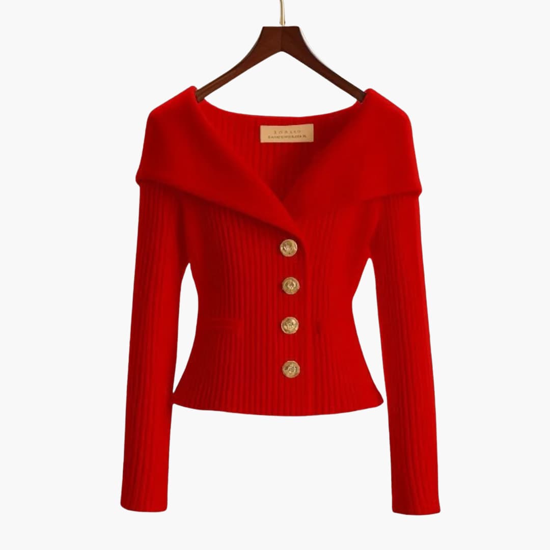 Arianna – Cardigan con bottoni a coste
