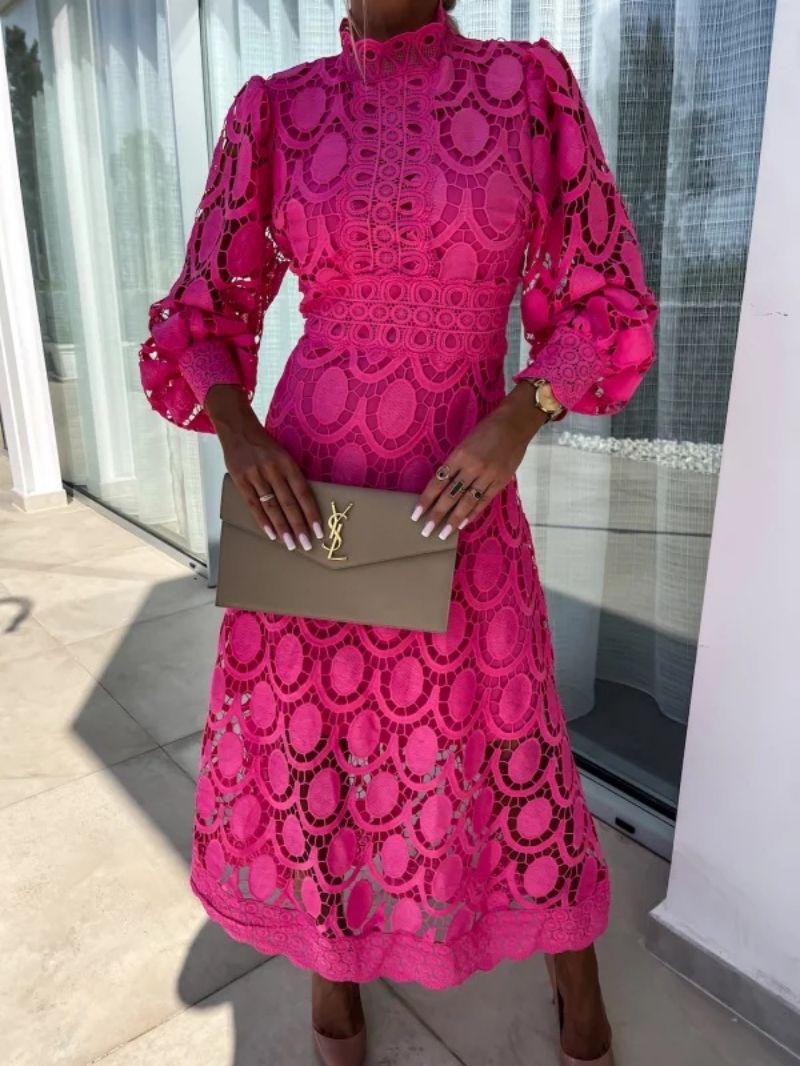 Anna – Abito Maxi con Dettagli in Pizzo