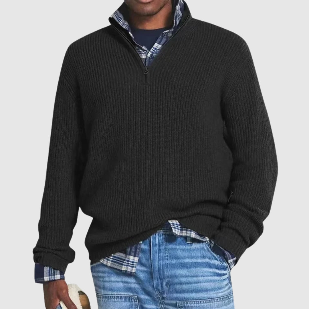 Martino - Maglione raffinato con mezza zip