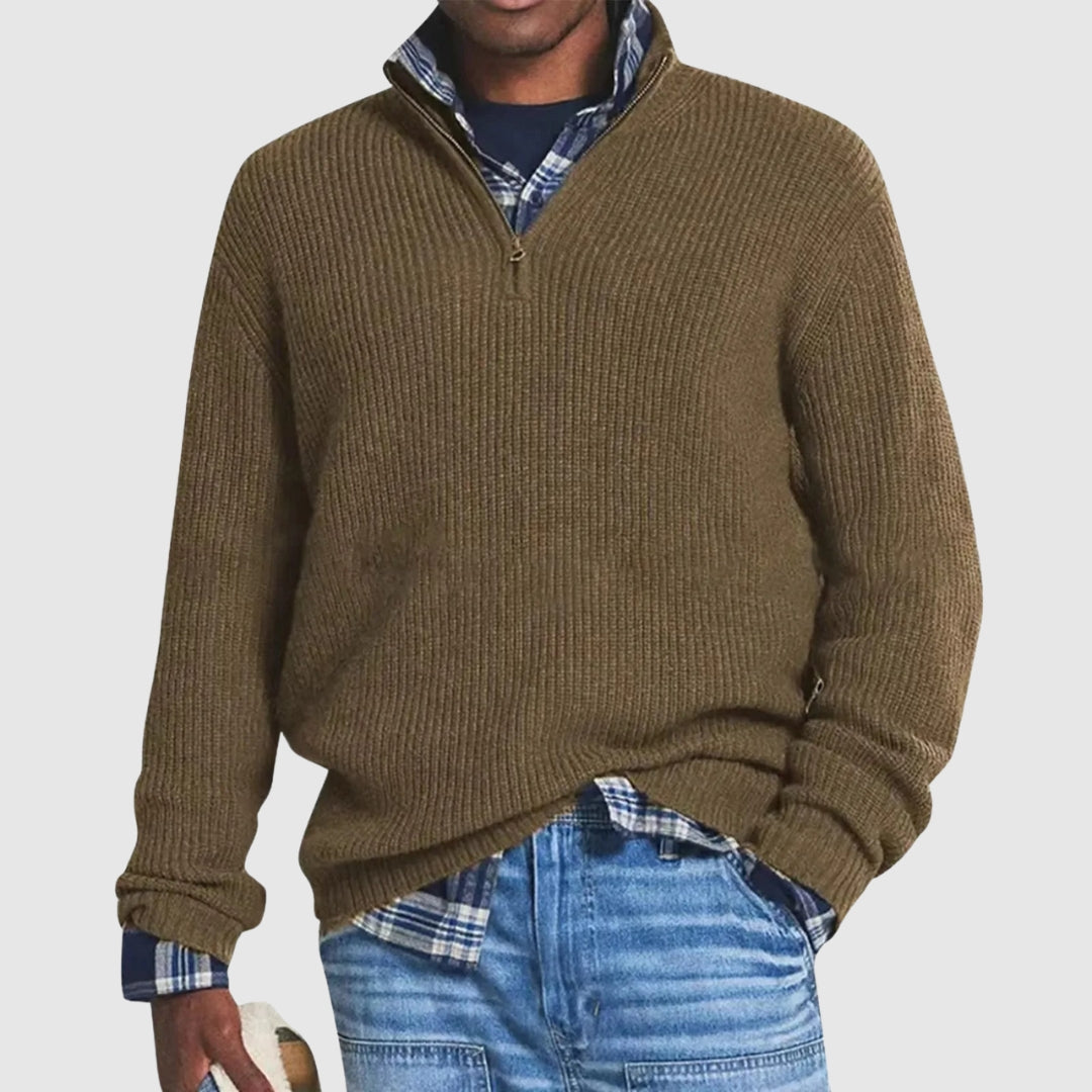 Martino - Maglione raffinato con mezza zip