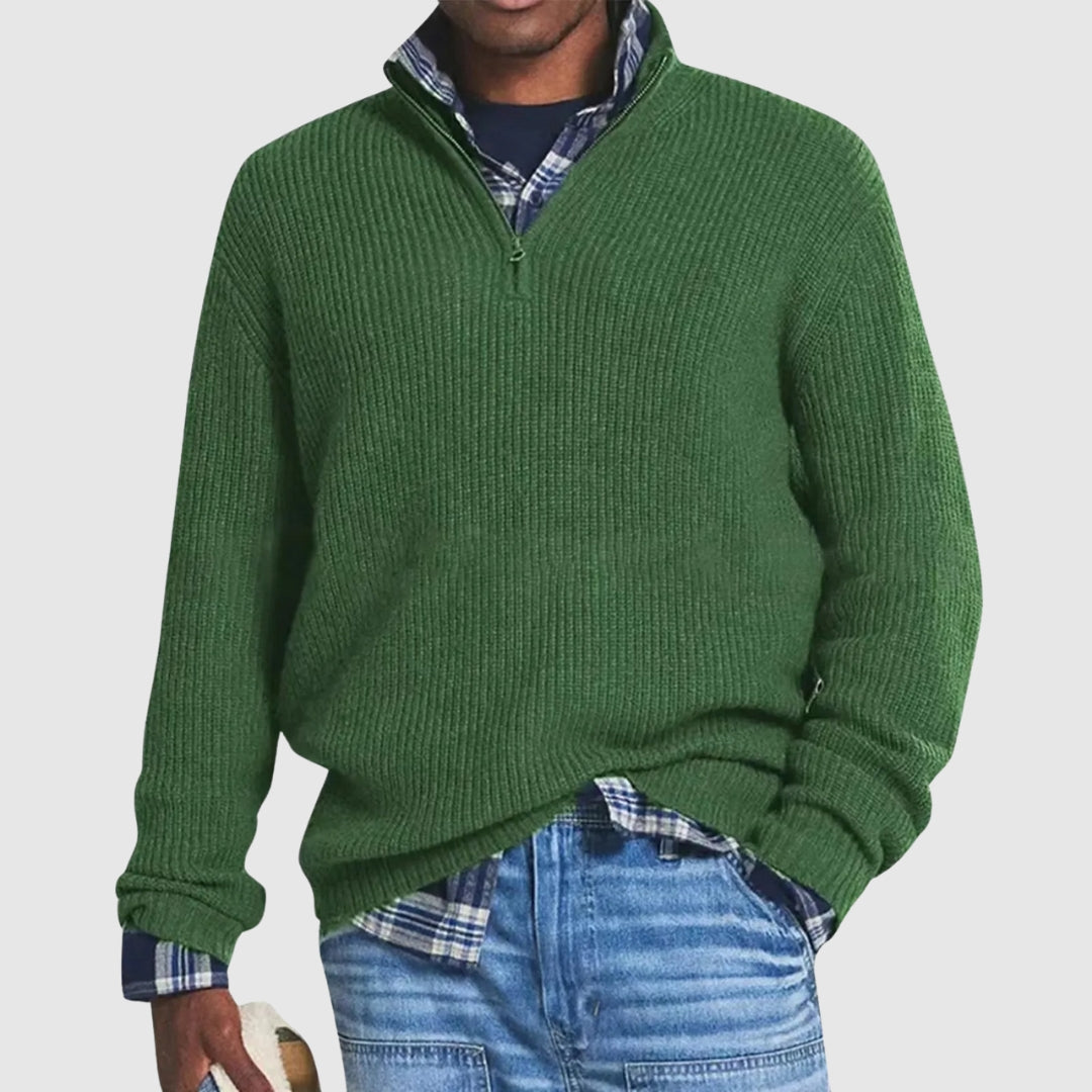 Martino - Maglione raffinato con mezza zip