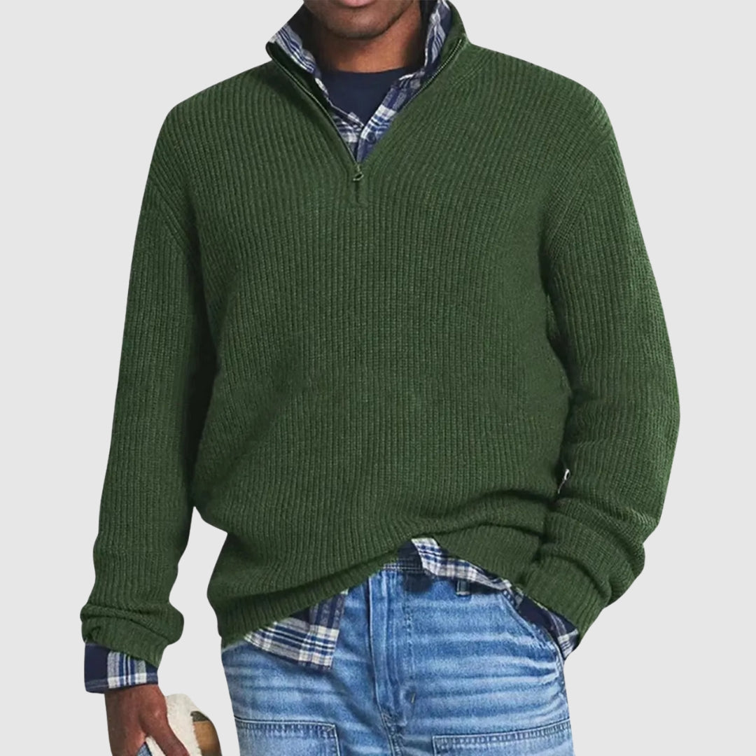 Martino - Maglione raffinato con mezza zip