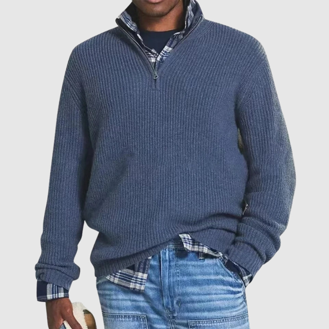 Martino - Maglione raffinato con mezza zip