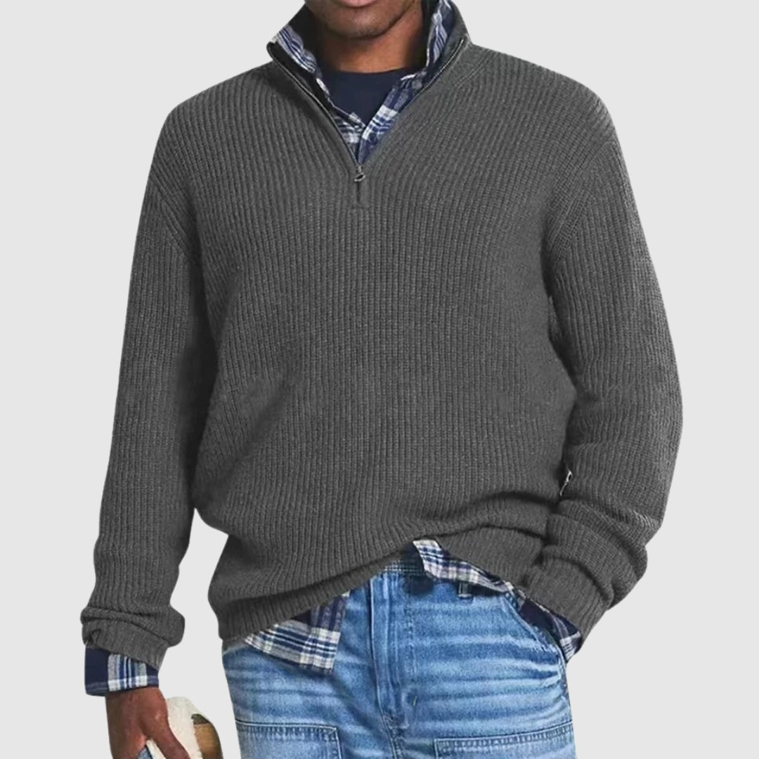 Martino - Maglione raffinato con mezza zip