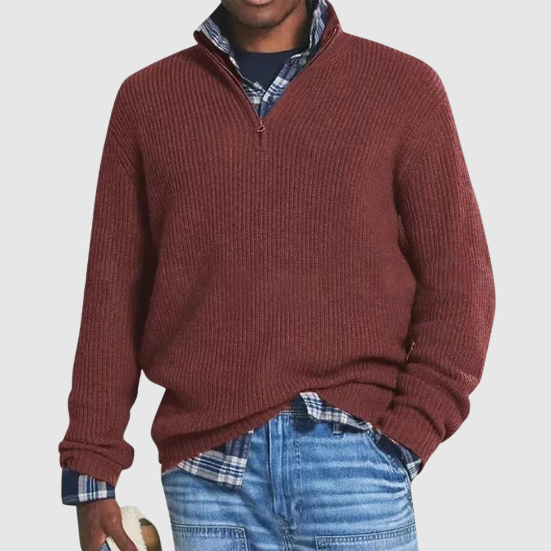 Martino - Maglione raffinato con mezza zip