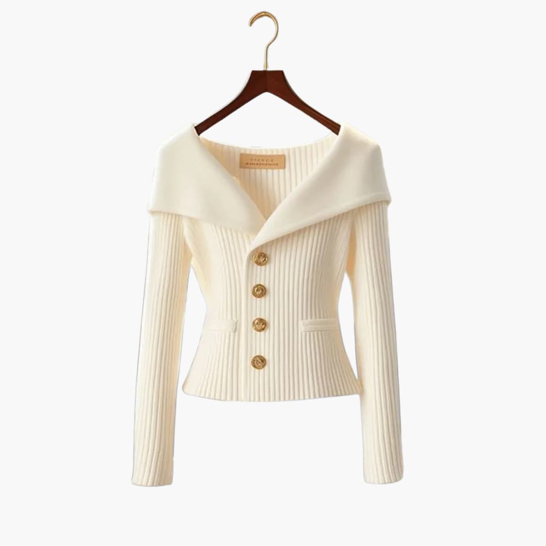 Arianna – Cardigan con bottoni a coste