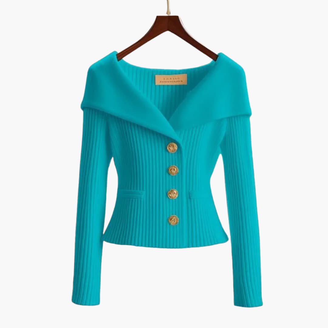 Arianna – Cardigan con bottoni a coste