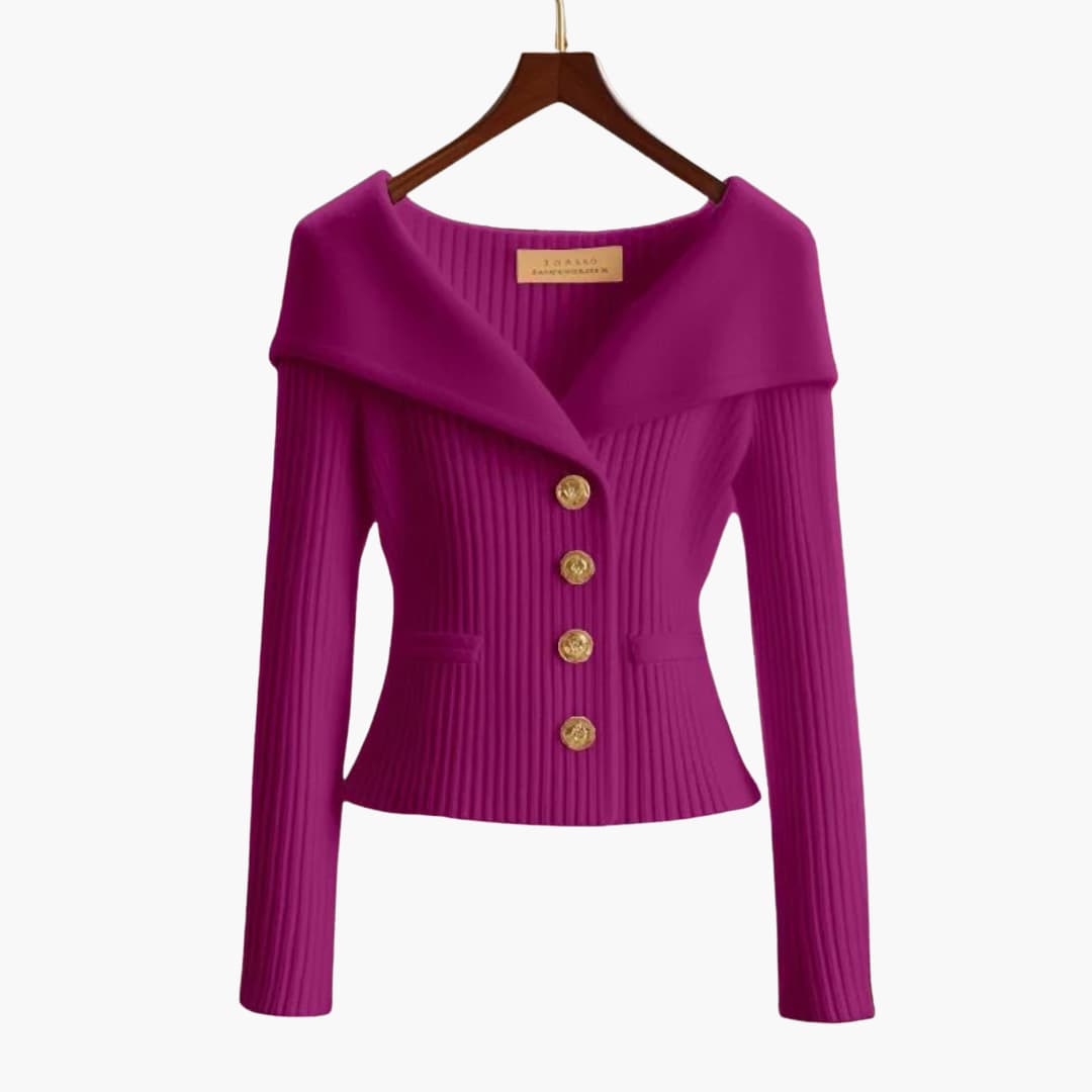 Arianna – Cardigan con bottoni a coste