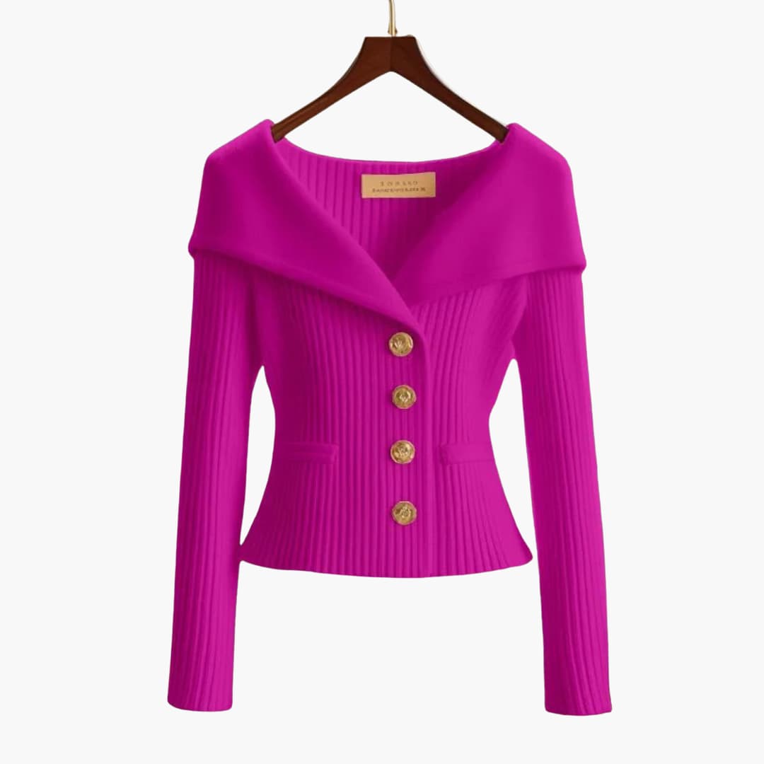 Arianna – Cardigan con bottoni a coste