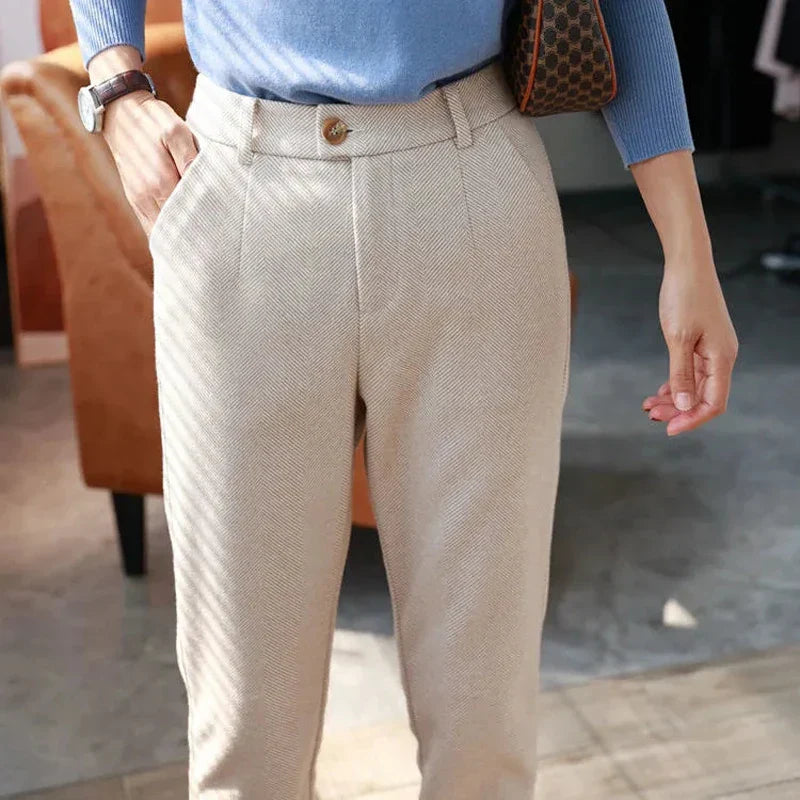 Chiara - Pantaloni a vita alta con gamba affusolata