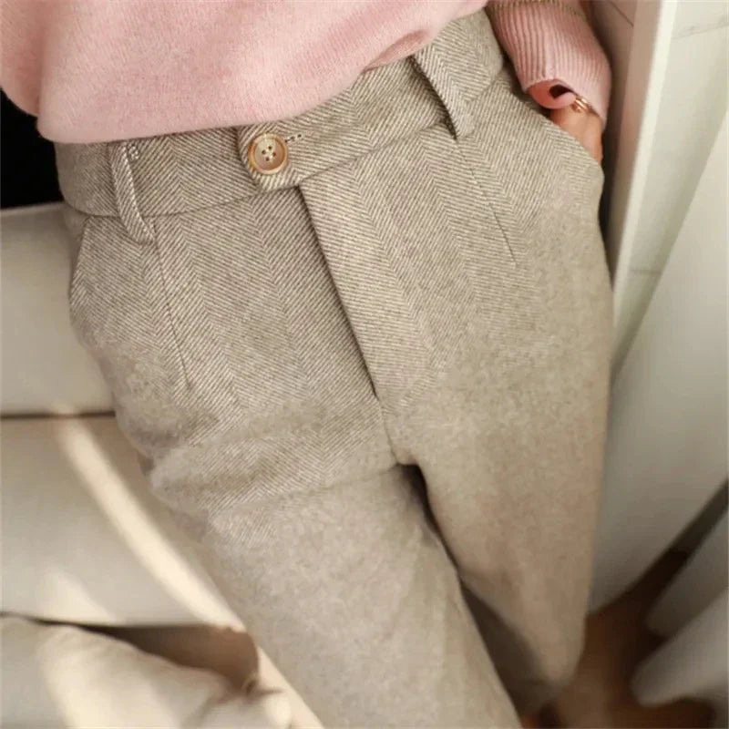Chiara - Pantaloni a vita alta con gamba affusolata