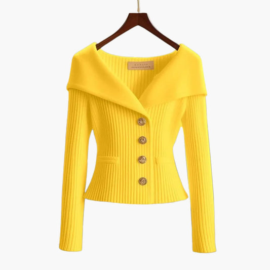 Arianna – Cardigan con bottoni a coste