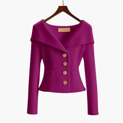 Arianna – Cardigan con bottoni a coste