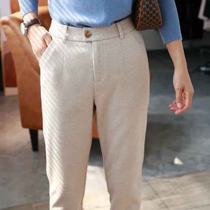 Chiara - Pantaloni a vita alta con gamba affusolata