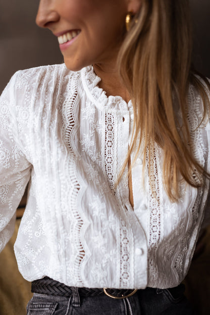 Teresa Embroidered Blouse – Elegant & Feminine