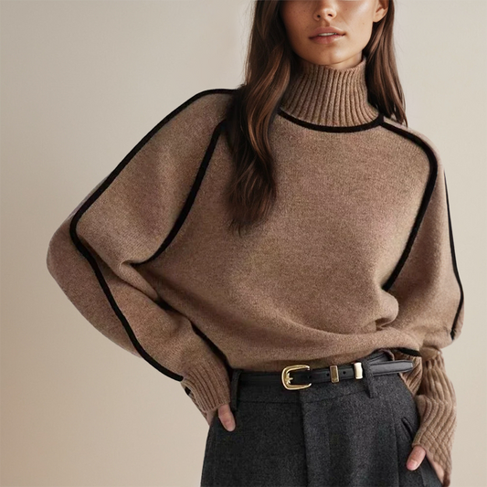 Mirabella - Maglione con Collo Alto in Stile Couture